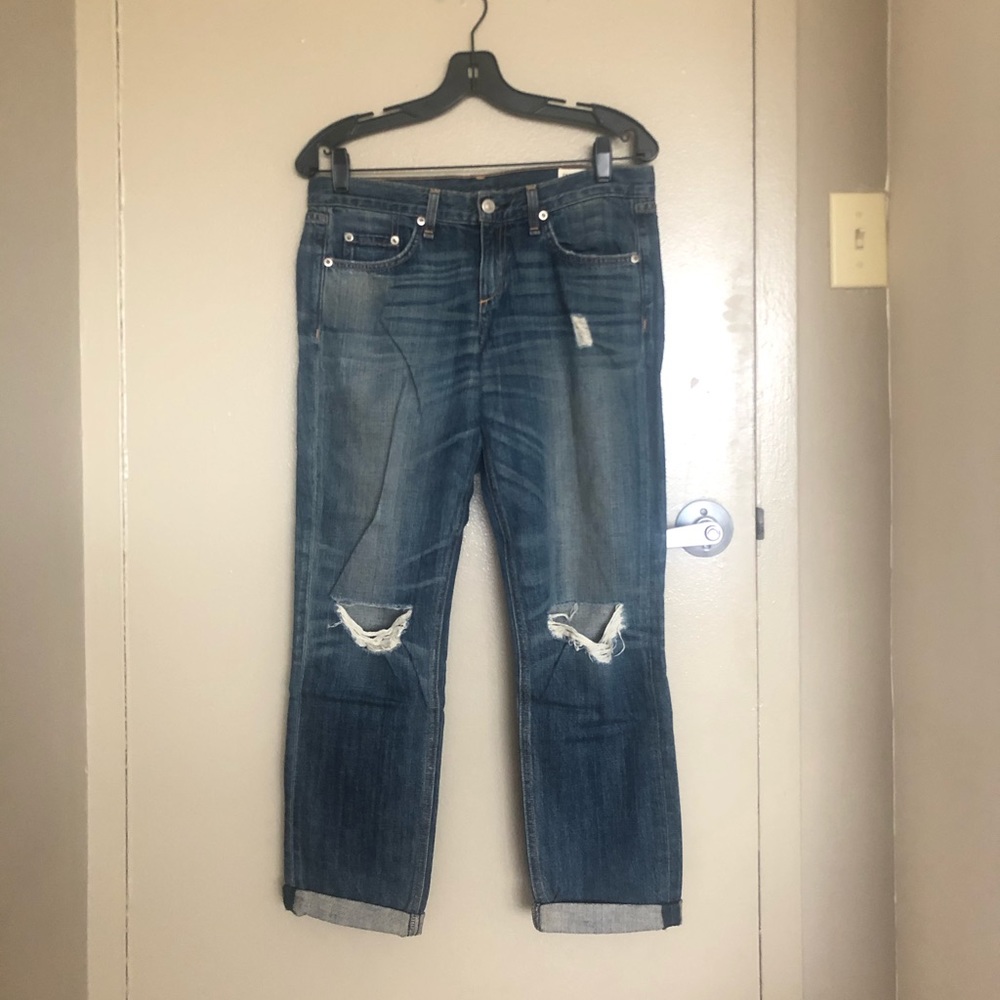 Rag & Bone boyfriend style cropped jeans, size 31